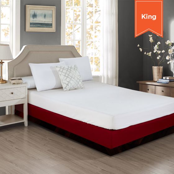 Fitted Box Spring Wrap 78 x 80 + 10.50 King Wine Berry