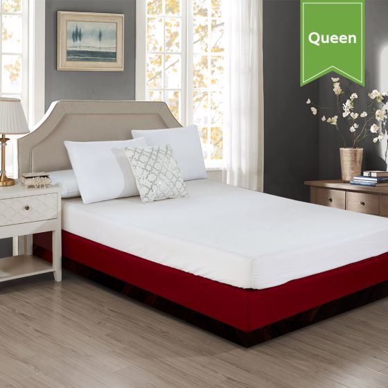 Fitted Box Spring Wrap 60 x 80 + 10.50 Queen Wine Berry