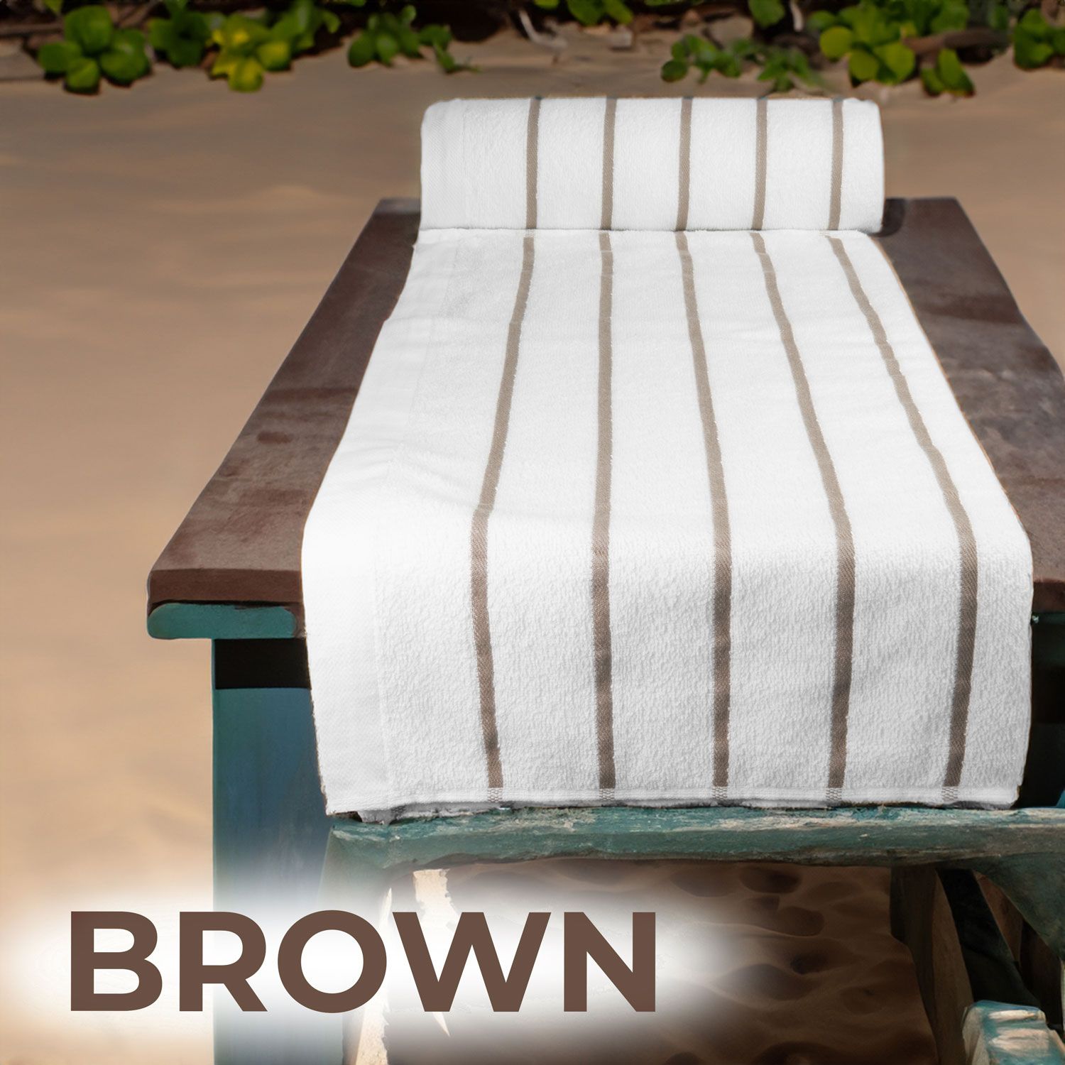 Soft Ryotei Pool Towel 36x68 Brown – Plush & Durable