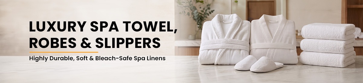 Wholesale White Bathrobes, Spa Towels and Slippers
