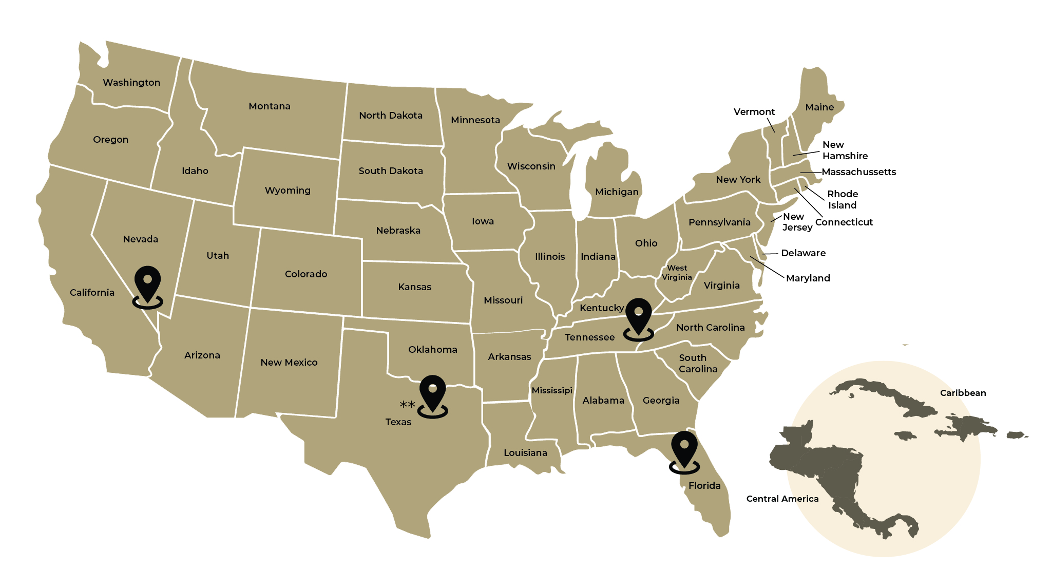 Shipping Location Map