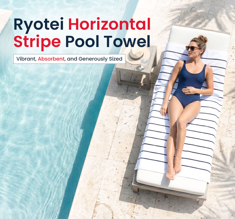 Ryotei Horizontal Stripe Pool Towel