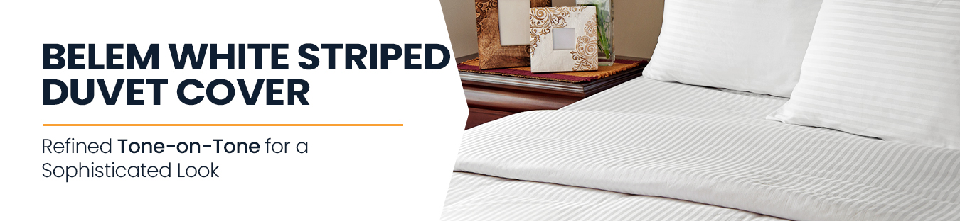 Belem Duvet Cover White Striped | Wholesale